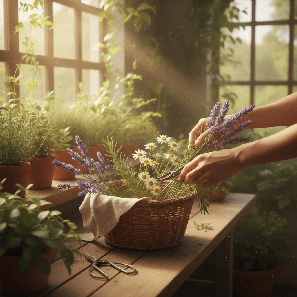 Hands preparing natural skincare ingredients